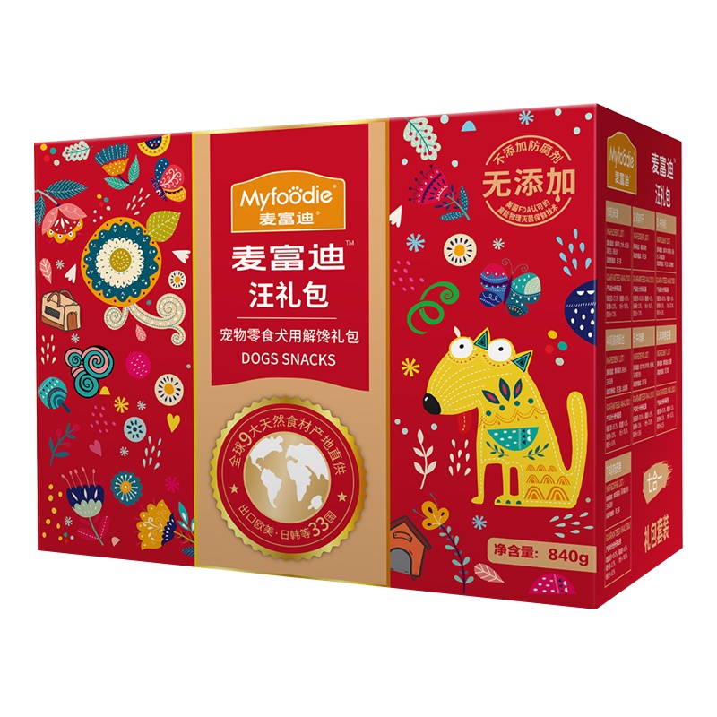 麦富迪狗狗零食大礼包鸡肉干鸡胸肉干成幼犬磨牙棒宠物840g×1盒