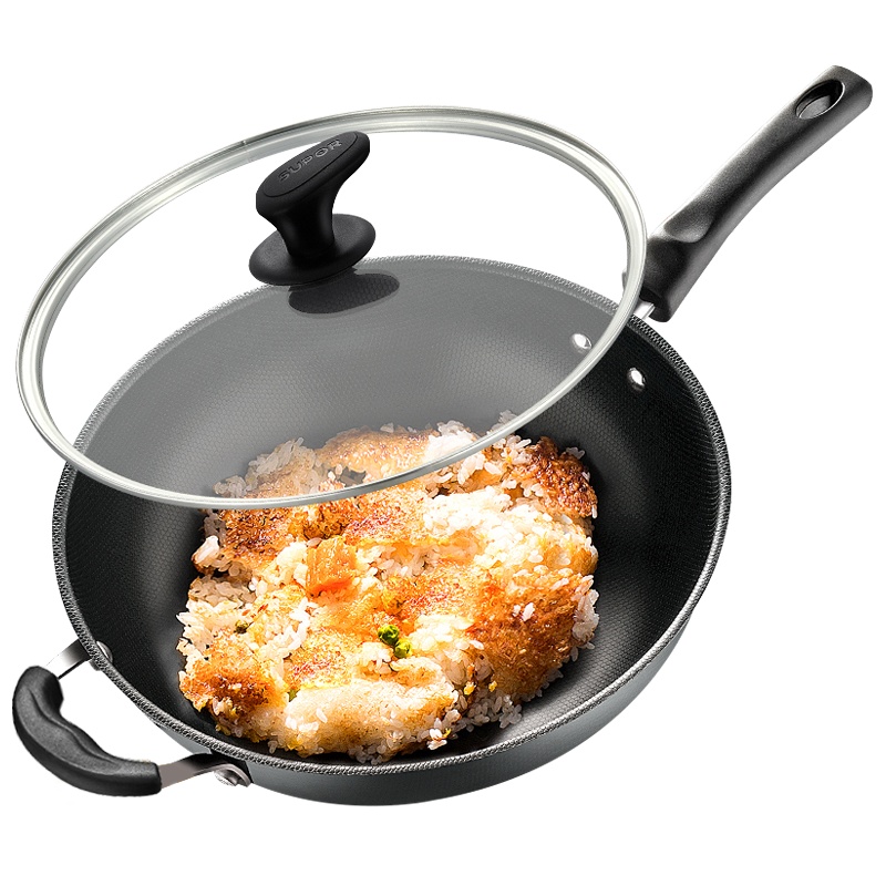 苏泊尔(SUPOR)炒锅精铁锅32cm不易锈健康铁锅无涂层蜂窝老式炒锅燃气灶炒菜锅EC32TF01 32cm 2-5人适