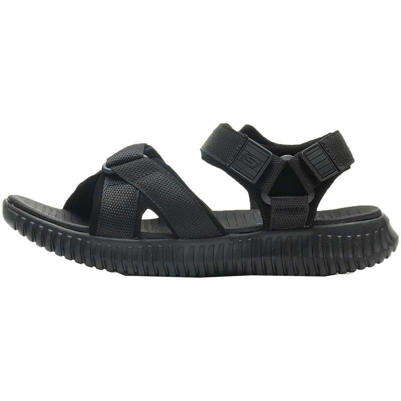 斯凯奇男鞋凉鞋魔术贴透气时尚简约休闲沙滩鞋51722