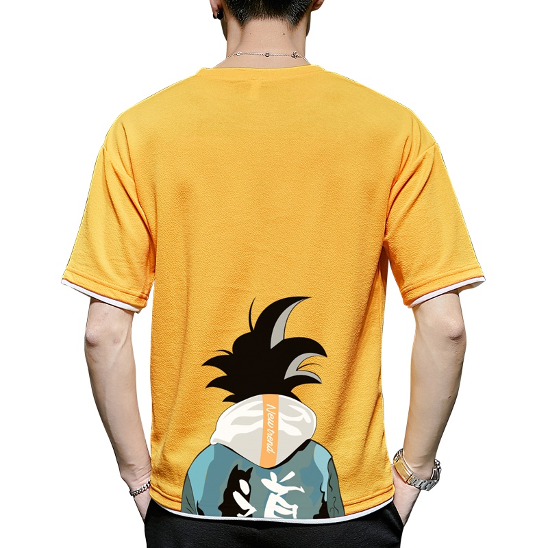 IKOPPOI 2019夏季新款男士短袖t恤宽松五分袖上衣印花潮牌 TX921-11