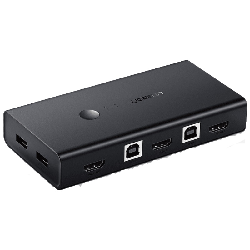 绿联 KVM切换器HDMI切屏器2进1出 USB多功能共享两台电脑接一台显示器