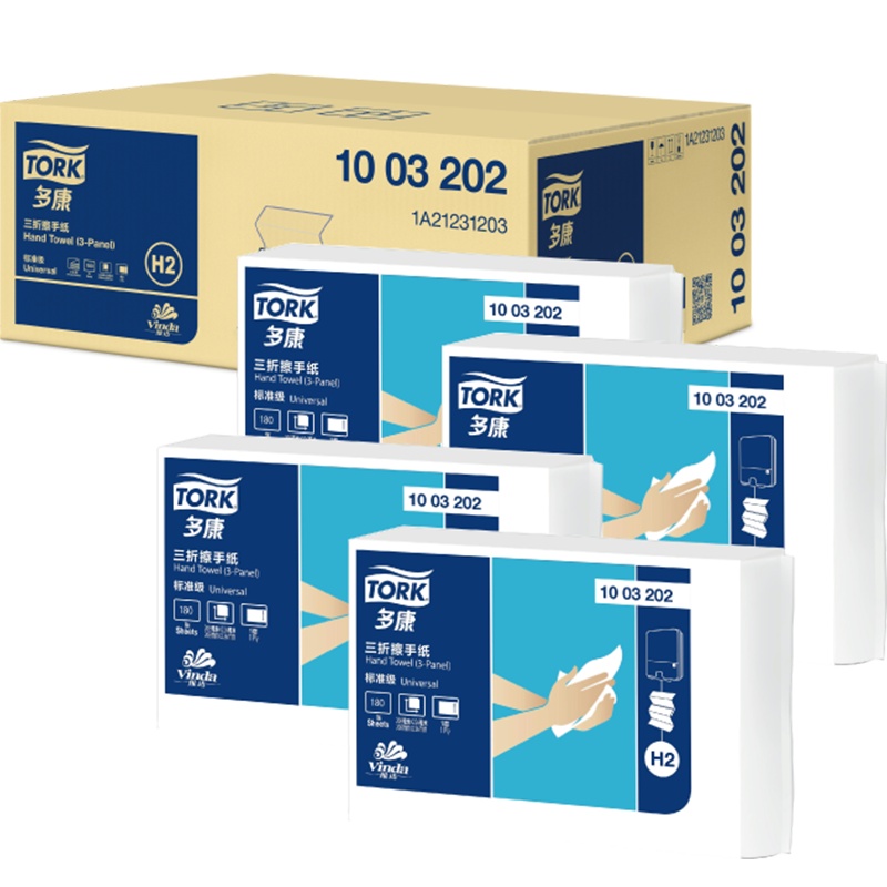 维达多康 三折擦手纸一层180抽*21包(整箱销售)