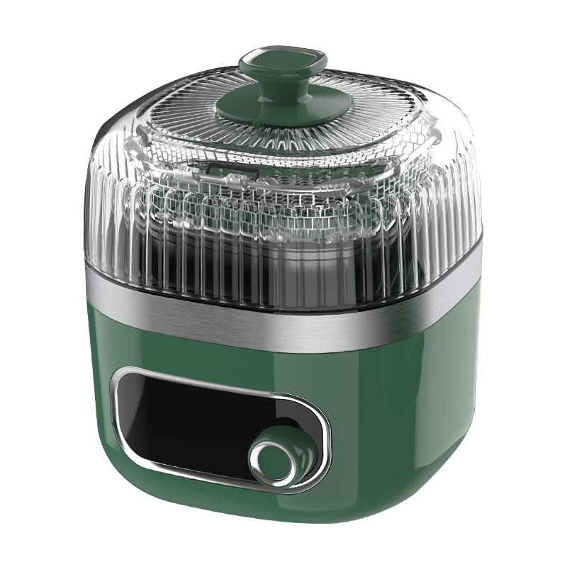 东菱(DonLim)空气炸锅家用多功能大容量 智能可视无油烹饪 全自动薯条机电炸锅DL-7711深野绿标配+四圆盘