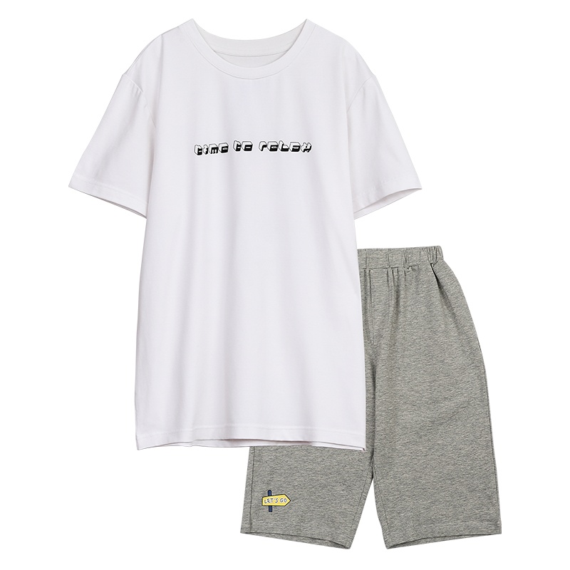 红豆男童夏装套装2020新款儿童宝宝短袖T恤中裤运动洋气两件套H0J3127