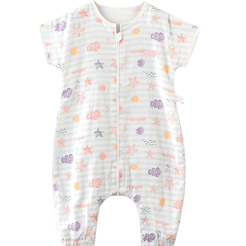 童泰(TONGTAI)夏季款婴儿床品男女宝宝纯棉纱布分腿睡袋防踢被孕婴童睡袋