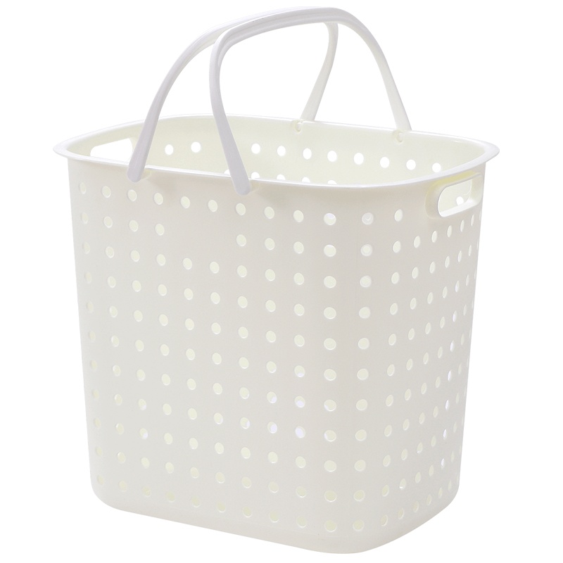 欧润哲 收纳篮 脏衣服收纳白色长方形塑料脏衣篮