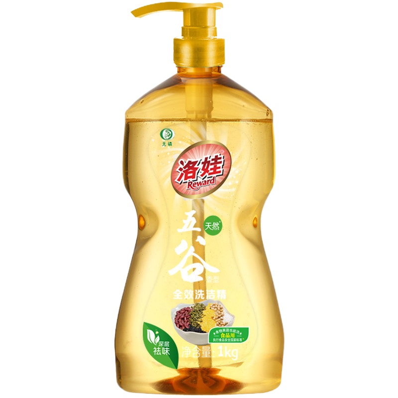 洛娃(Reward) 全效洗洁精-天然五谷1kg（单位：瓶）