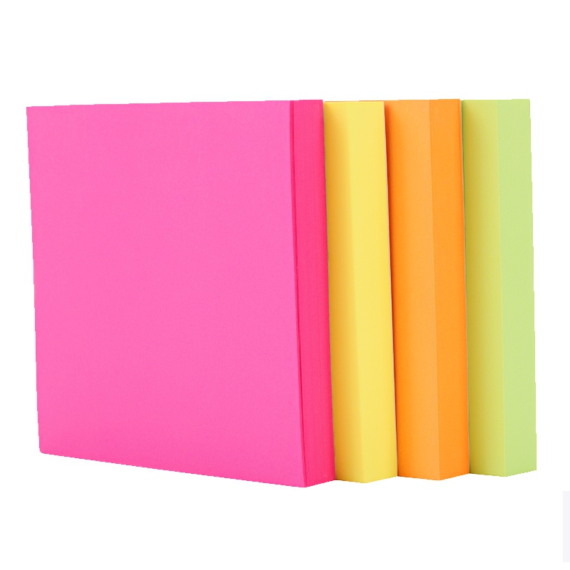 得力(deli)9085彩色记事贴荧光色纸便签纸留言便利本N次贴学习办公 5本装