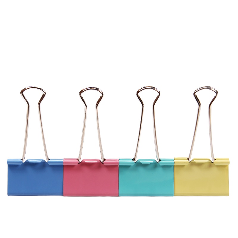 得力（deli） 8555ES 彩色19mm长尾夹/长尾票夹 40只/筒 小夹子办公用品 糖果色