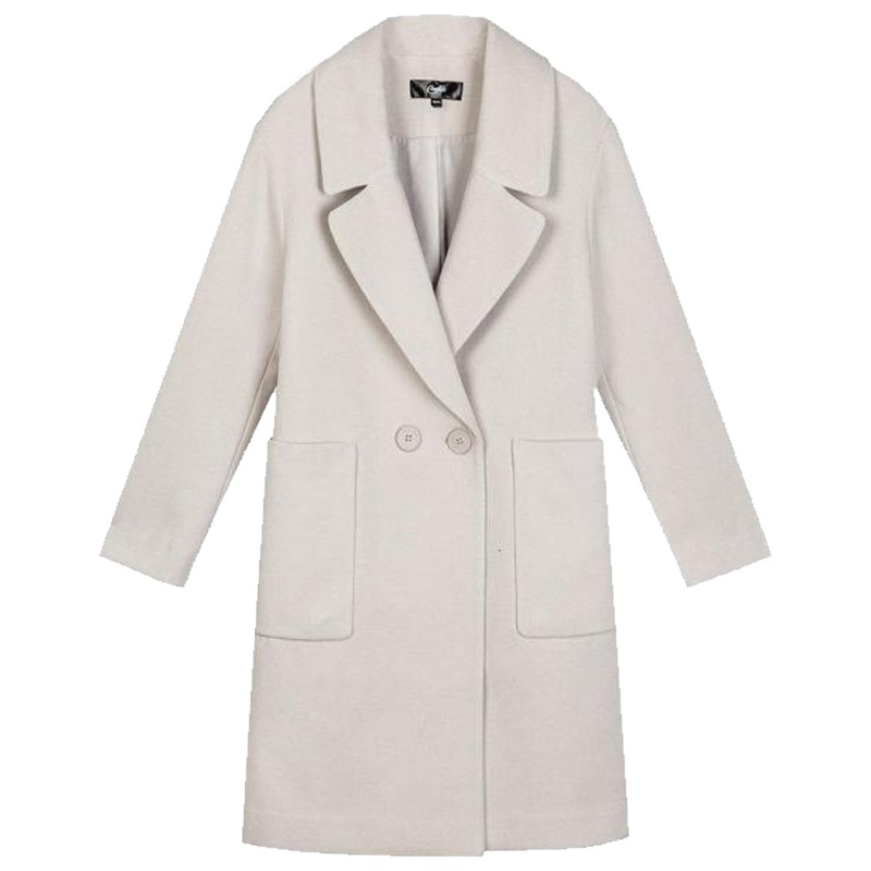 拉夏贝尔CANDIE’S秋冬新款韩版显瘦加厚中长款呢大衣女30074025