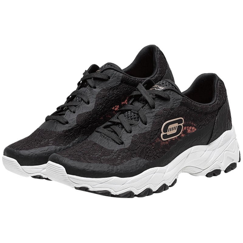 Skechers斯凯奇女鞋新款耐磨镂空蕾丝运动鞋复古慢跑鞋66666056