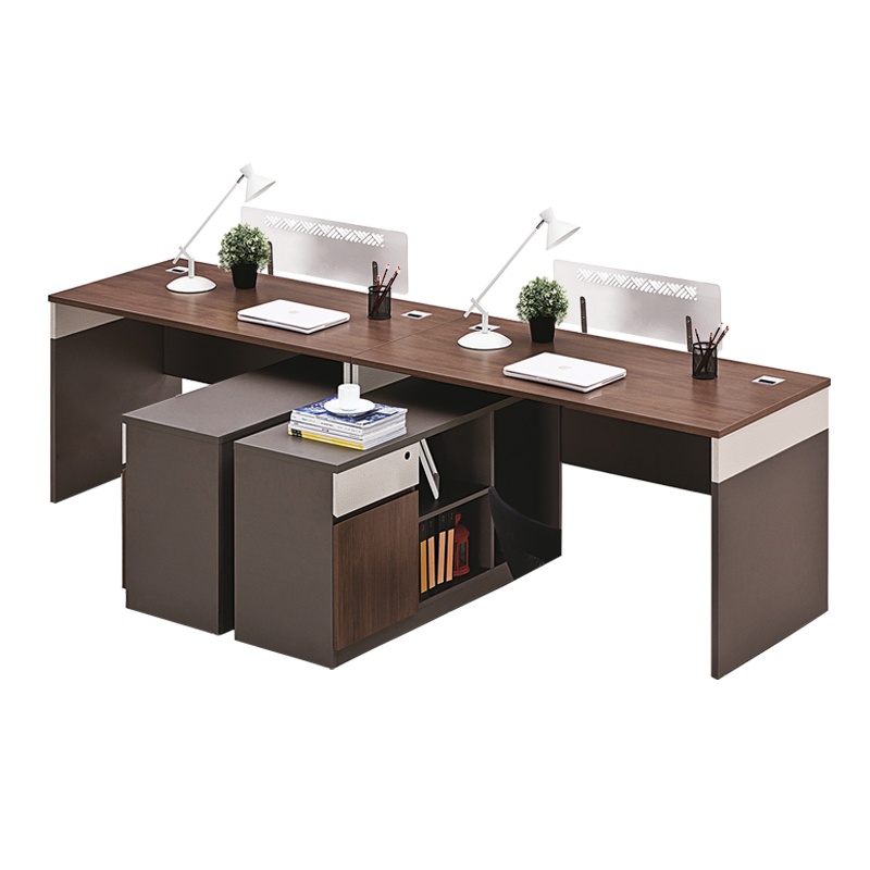 [藏书阁]办公桌简约现代职员办工作桌2人位办公室桌子屏风桌2.8米