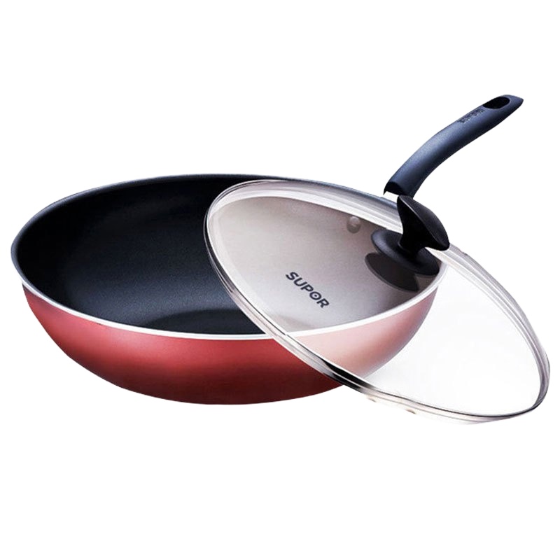 苏泊尔(SUPOR)炫彩易洁家用不粘锅炒锅少油烟锅具