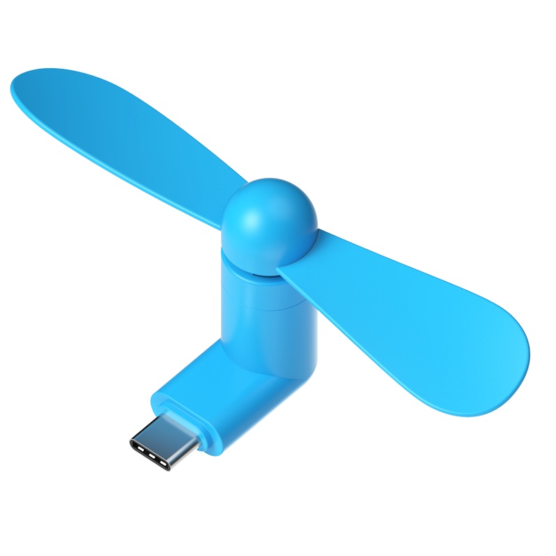 ESCASE[1支装]手机小风扇 迷你风扇创意学生随身静音便携风扇 通用小米10/华为p40等手机安卓蓝色