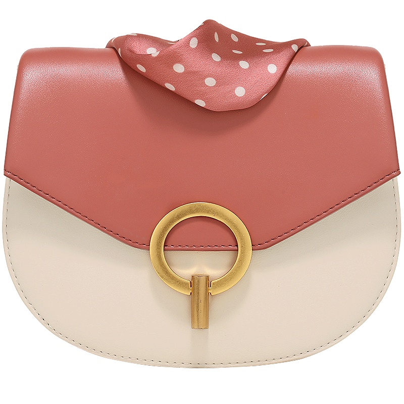 TOUTOU2019夏天新款丝巾撞色马鞍包简约洋气百搭ins单肩斜挎包女