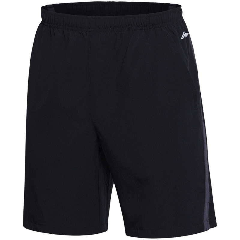 【自营】李宁短裤运动短裤男士跑步跑步裤凉爽男装运动裤 AKSM243-1标准黑 L