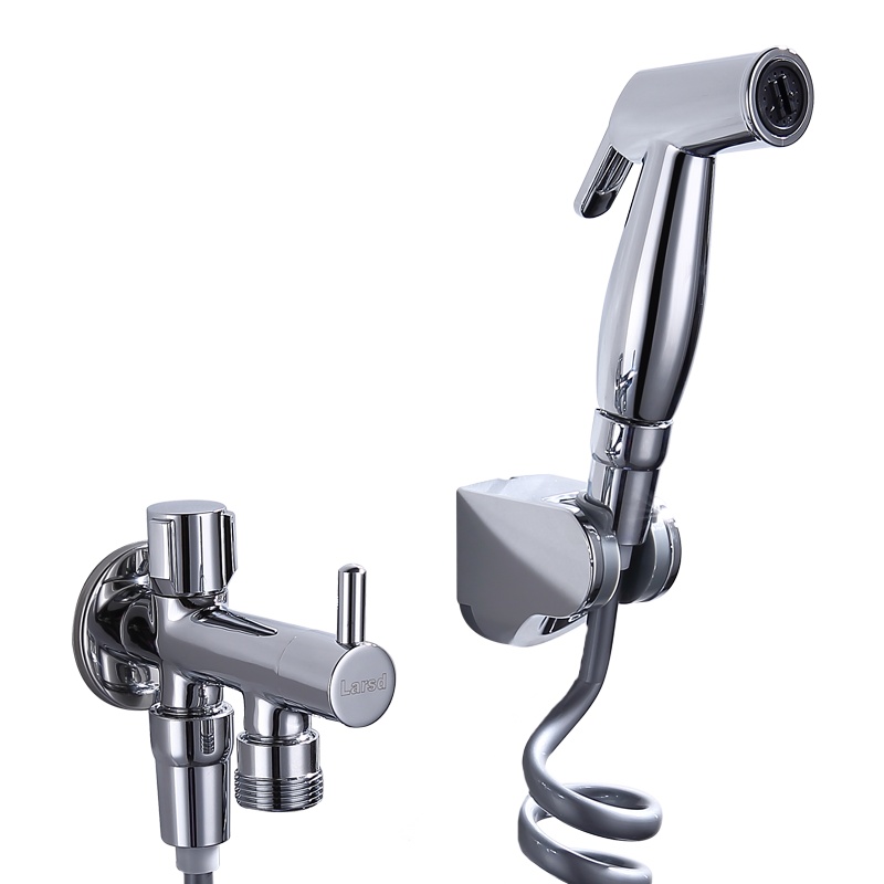 莱尔诗丹 Larsd LD114B马桶喷枪马桶冲洗器增压喷枪龙头全铜三通角阀一进二出双用角阀妇洗器套装