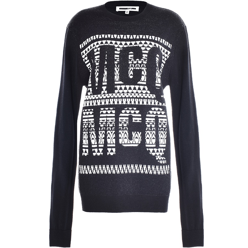 MCQ麦寇/亚历山大麦昆副线/欧美潮牌女士长袖羊毛T恤卫衣LOGO长袖