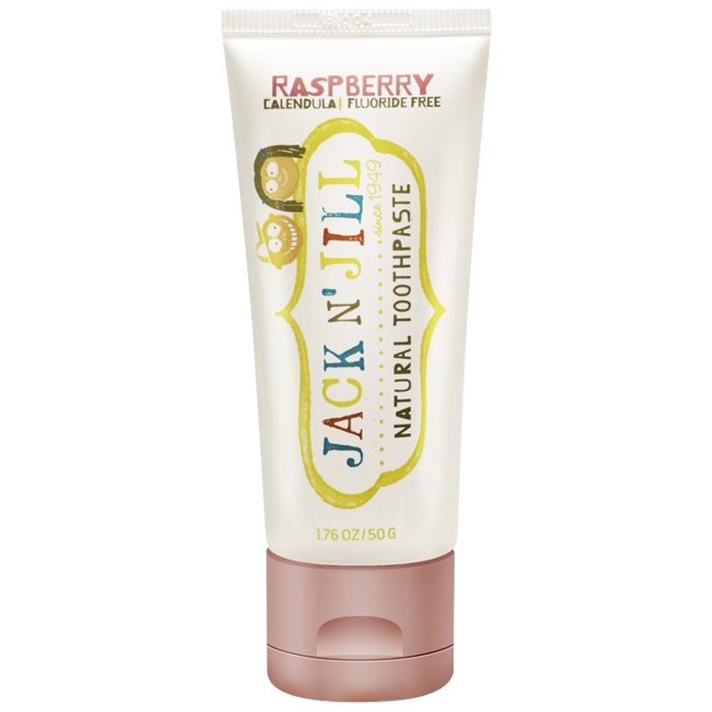 [效期至2022-5-1]JACK N' JILL杰克吉尔儿童护理牙膏树莓水果口味天然可吞咽清新口气50g单支装多重功效