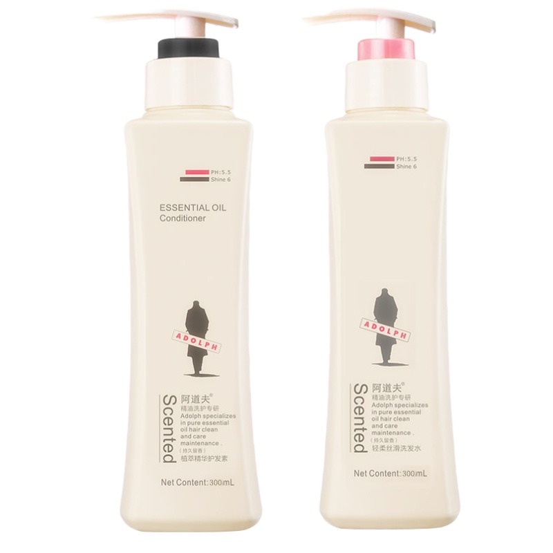 阿道夫(ADOLPH)阿道夫300ml洗发乳液轻柔丝滑洗发露+300ml植萃精华护发乳液护发素套装(新旧包装随机发货)