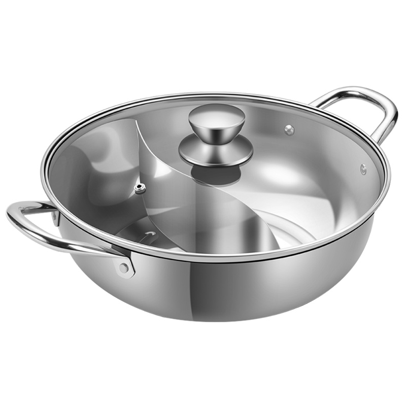 炊大皇鸳鸯火锅 304食品级不锈钢 家用加厚大容量火锅 燃气灶电磁炉通用锅HG32SW
