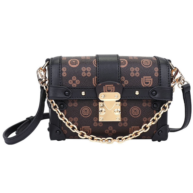 dubaolu/都宝路新款复古老花链条小方包斜挎包单肩包女包