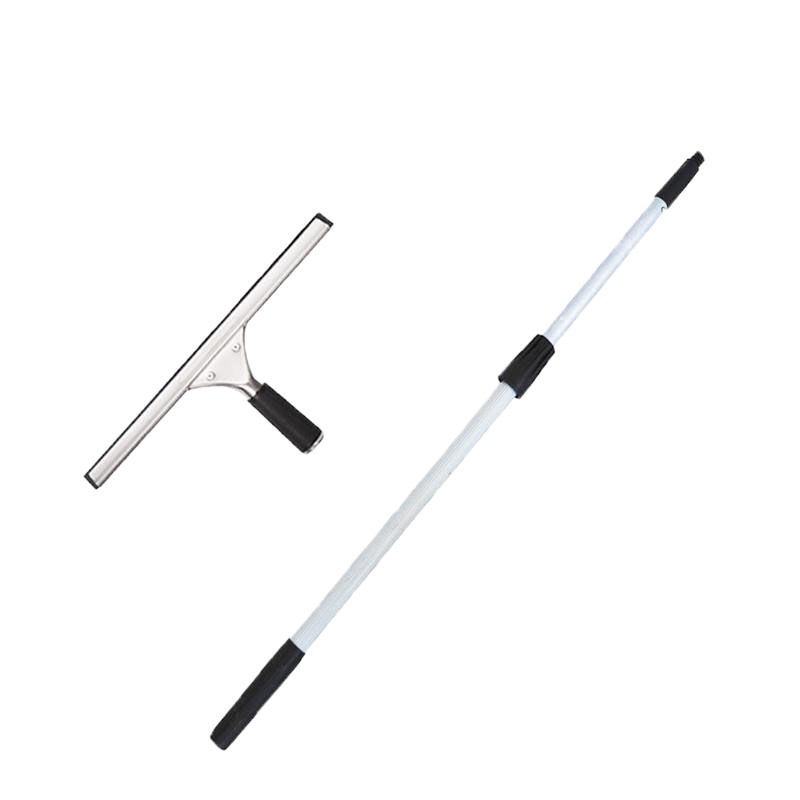 25cm玻璃刮+1.2米杆 不锈钢玻璃刮水器家用擦窗擦玻璃器伸缩杆玻璃刷子清洁器刮刀