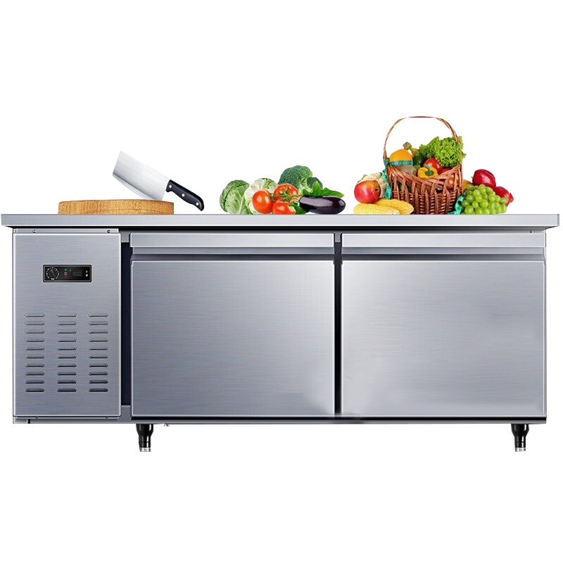 德玛仕冰柜保鲜操作台冰柜卧式奶茶店水吧台厨房操作台冰柜商用冰箱 TD0.4L2S (1.8x0.8x0.8双温款)