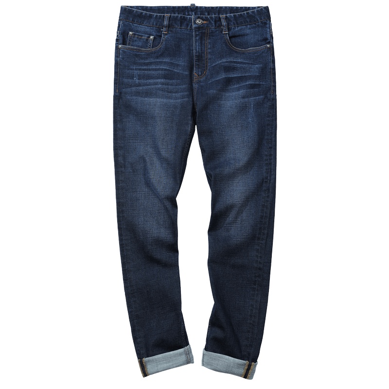 千纸鹤男装裤子2019冬季新款时尚休闲直筒修身牛仔长裤男80221