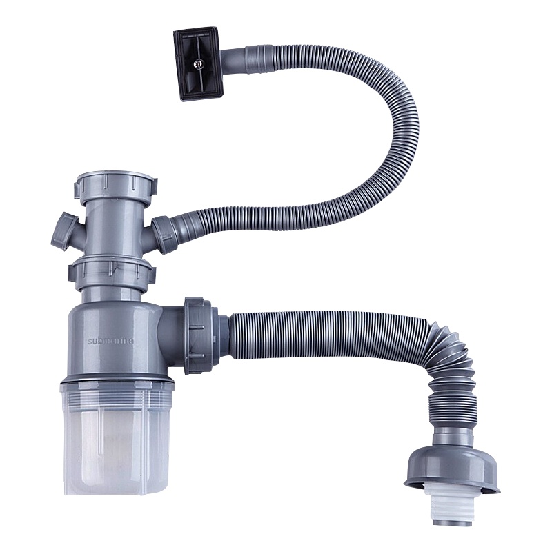 潜水艇(submarine)菜盆排水管菜盆下水器厨房洗菜盆防臭下水管 单水槽提篮排水管 防虫防堵CSQ-1