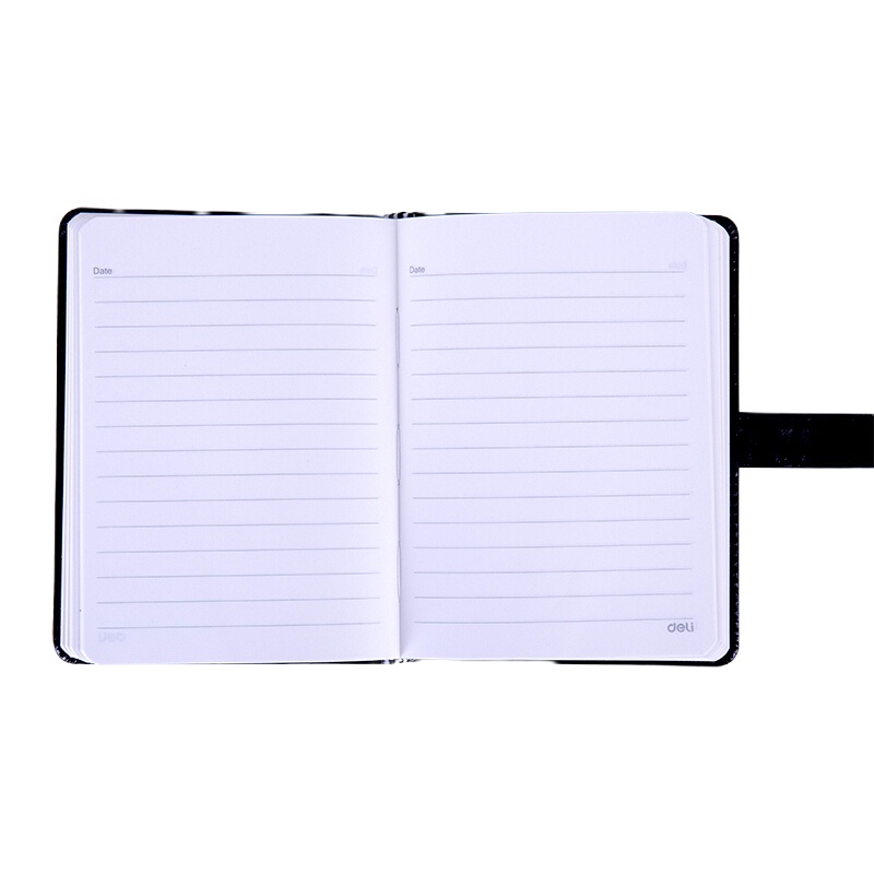 得力22227插扣皮面笔记本-112张-A6(蓝) 按本销售(H)