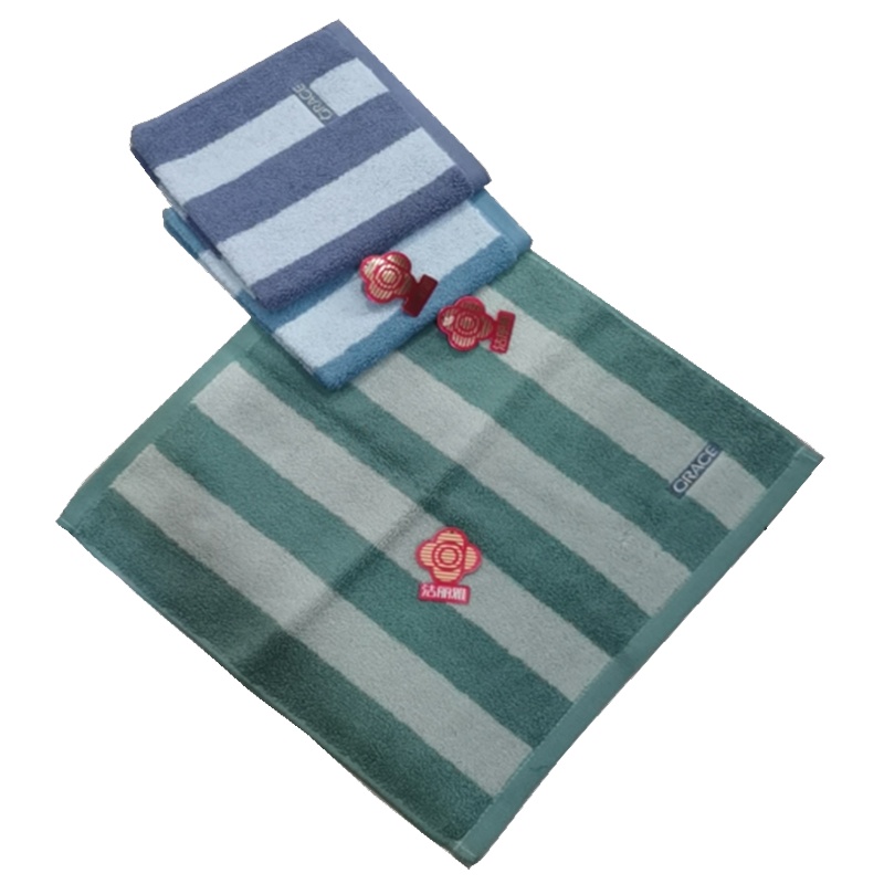 洁丽雅7179 小方巾纯棉 柔软洗脸小毛巾 擦手巾 34*34cm 5条装 深蓝色 (单位:件)