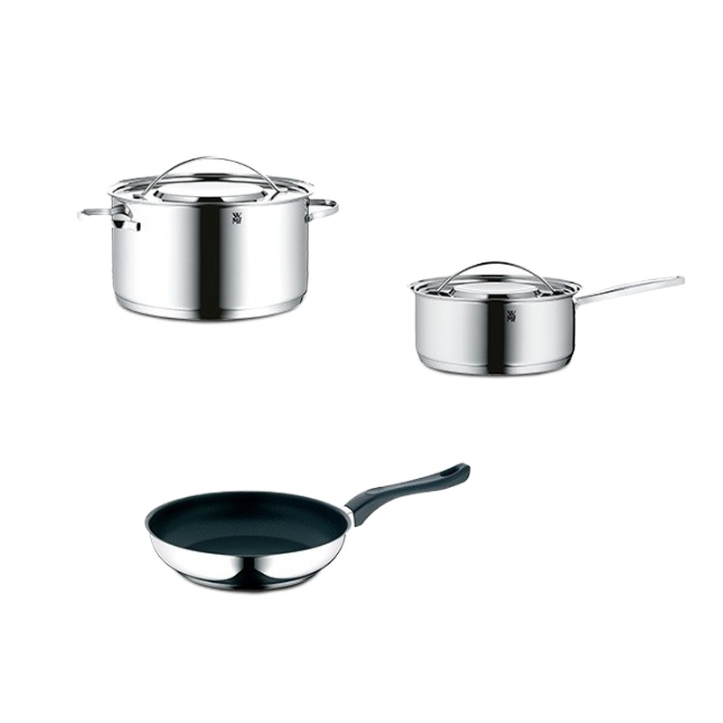 WMF 德国福腾宝 进口锅具厨具套装汤锅炒锅不粘煎锅少油烟燃气电磁炉通用Brillant系列锅具3件套