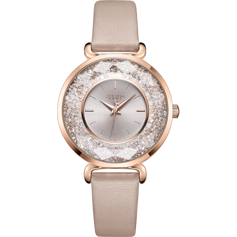 聚利时手表女韩版流动锆石气质清新防水石英皮带学生女表JA-1203