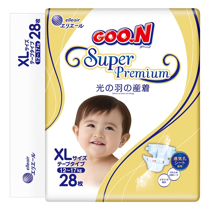 大王GOON 光羽纸尿裤 XL28片(12-17kg)尿不湿婴儿加大号羽感轻薄透气