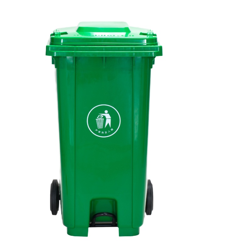 鲁运 环卫垃圾桶分类塑料垃圾桶户外 240升带轮带盖分类标识