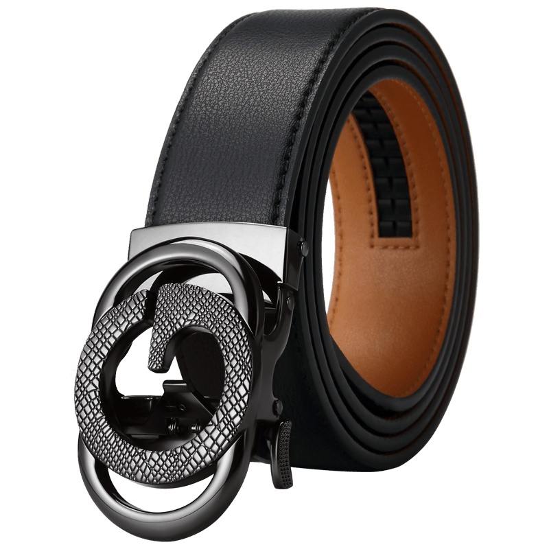 高尔夫GOLF优质牛皮自动扣腰带时尚商务男士皮带简约休闲礼盒装