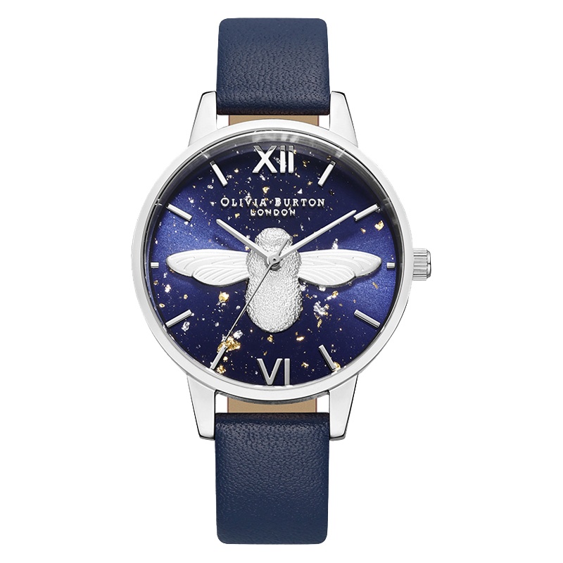 OLIVIABURTON腕表OB手表女圆形皮带英国进口小蜜蜂星光时尚潮流石英表 女 OB16GD04