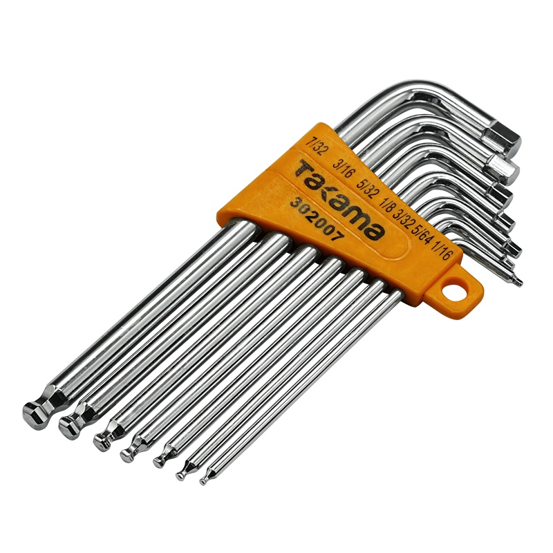 takama(高松)302007 7件套球头内六角扳手套装英制六棱角扳手长款螺丝刀S2