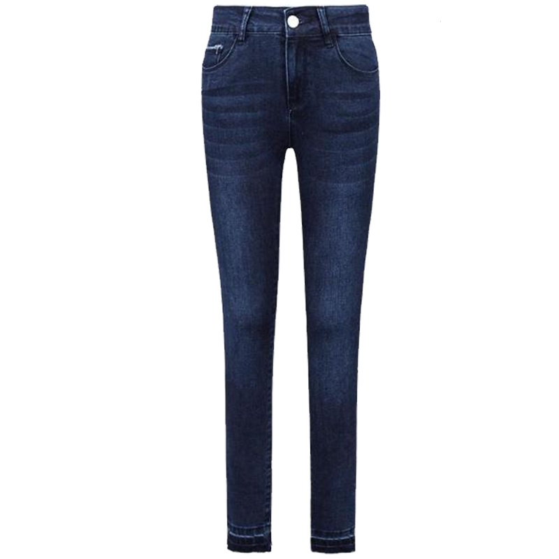 拉夏贝尔牛仔裤秋季长裤显瘦铅笔裤高腰网红修身小脚裤子20011618