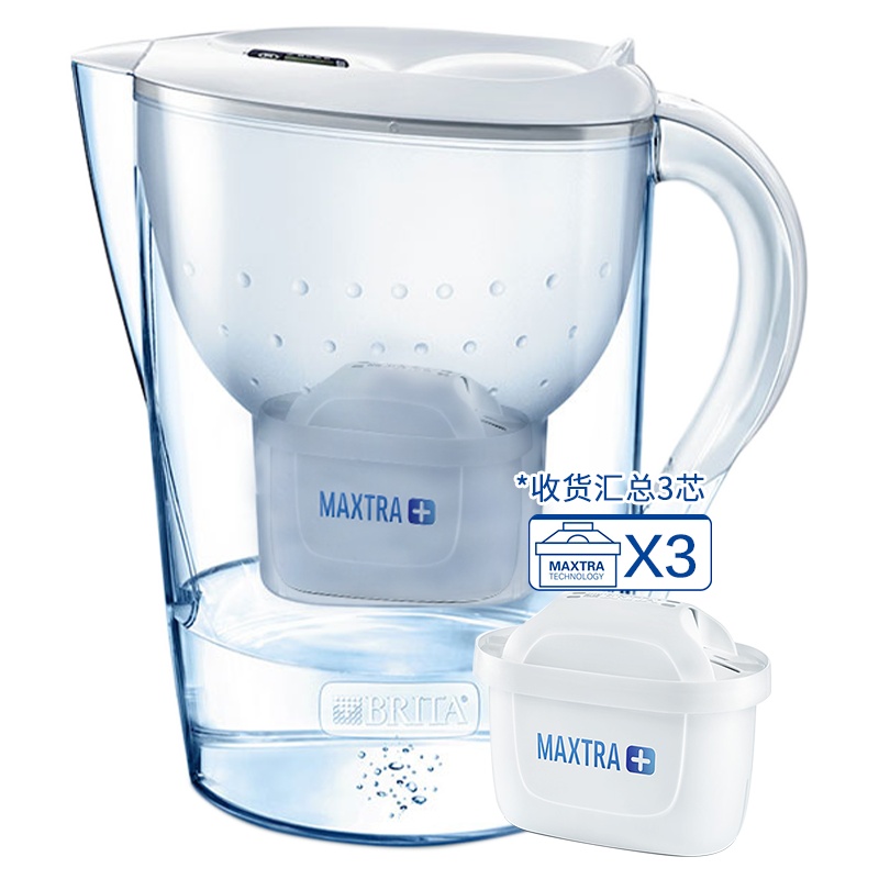 碧然德(BRITA)过滤净水器 家用滤水壶 净水壶 海洋系列3.5L白色一壶3芯装