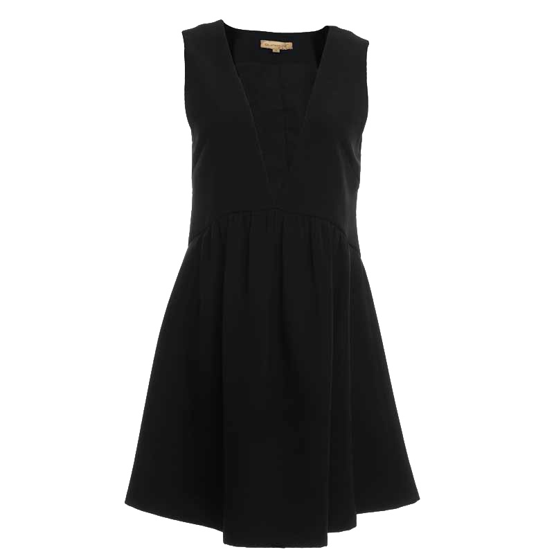 秋装性感修身黑色连衣裙V领无袖背带裙宽松小黑裙