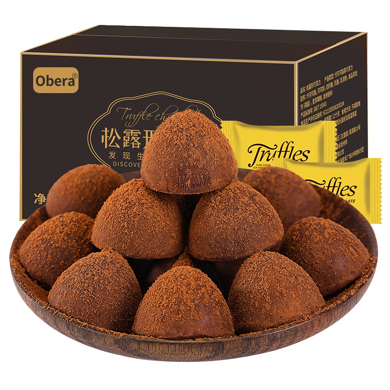 比比赞黑巧克力松露零食小吃糖果散装休闲食品 礼盒装268g(代可可脂)
