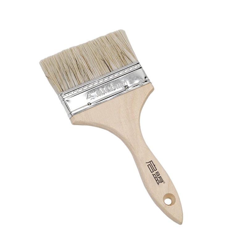 启盟QM-80084油漆刷猪毛刷猪鬃刷毛刷刷子加厚4寸