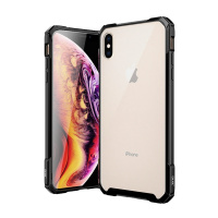 ESCASE 苹果x/xs手机壳iphonex/xs保护套全包高档硅胶气囊防摔磨砂玻璃保护壳ES-SC-11钢琴黑