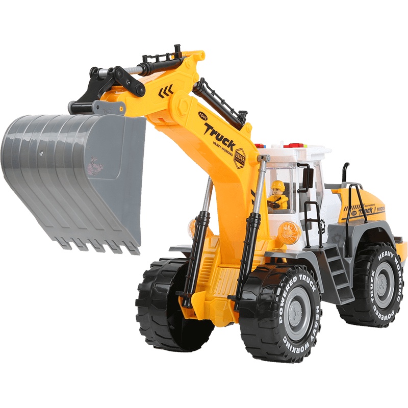 纽奇(Nukied)儿童玩具工程车男孩益智玩具仿真车模型带灯光会唱歌讲故事惯性滑行声光工程车