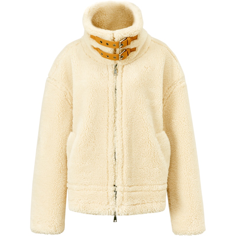 [2件2折价:248]MECITY新款宽松慵懒立领搭扣设计温暖毛绒外套男女同款