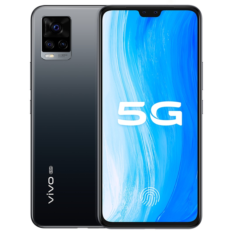 vivo S7 5G新品手机 8GB+256GB 爵士黑 前置4400万AF双摄自拍 后置6400万超感光夜摄 轻薄自拍旗舰 拍照游戏全面屏大电池手机双模5G全网通