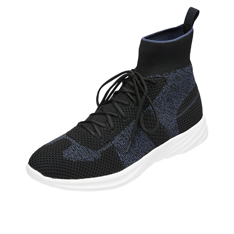 康奈男鞋 秋季拼色运动休闲袜子鞋男轻质弹力透气高帮运动鞋15181010