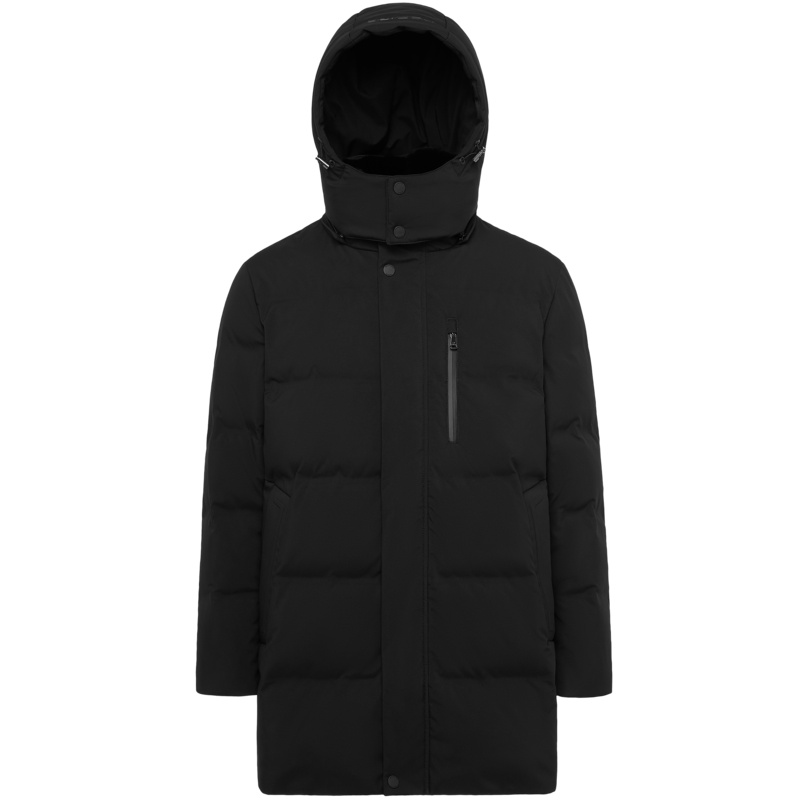 波司登中老年羽绒服男可脱卸帽毛领中长款外套